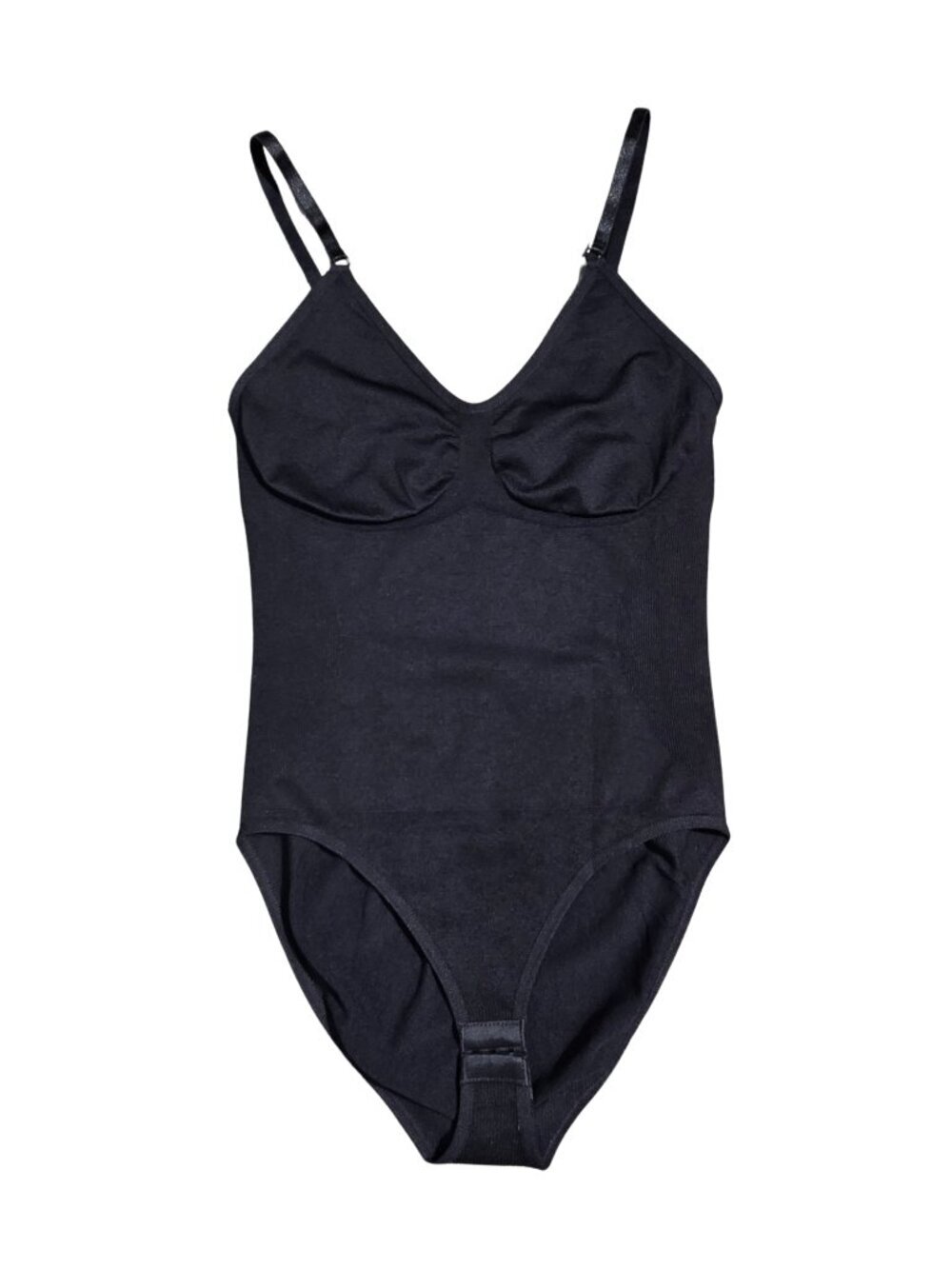 NWOT | Black Seamless V-Neck Compression Bodysuit Shapewear Medium